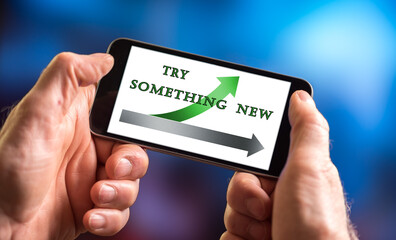 Try something new concept on a smartphone
