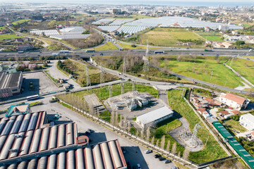 shooting power plant with drone