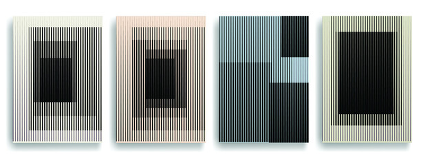 Art composition with lines .Modern art design .Neutral color stripes .Transition speed lines .Bauhaus art style .Geometric shape. Wall art .