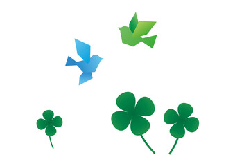 鳥とクローバー