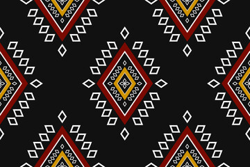 Ethnic Aztec pattern art. Geometric seamless pattern in tribal, folk embroidery, and Mexican style. Design for background, wallpaper, vector illustration, textile, fabric, clothing, carpet.