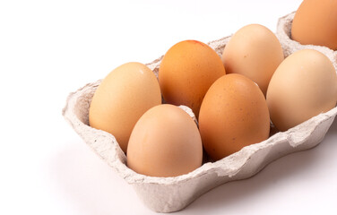 Organic chicken eggs on the table. Eggs are good for everyone and health. Farm products, natural eggs.