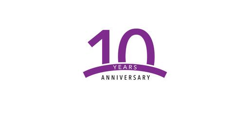 10 years anniversary vector icon, logo. Design element with graphic sign