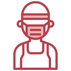ATHLETE red line icon,linear,outline,graphic,illustration