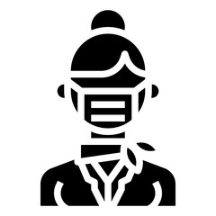 AIR HOSTESS glyph icon,linear,outline,graphic,illustration