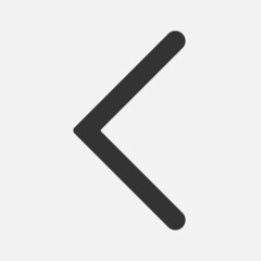 Left arrow outline isolated flat design vector illustration.