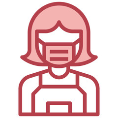CLERK red line icon,linear,outline,graphic,illustration