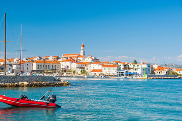 Obraz premium Old coastal town of Betina on Murter island in Dalmatia, Croatia. Adriatic seascape.