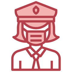 POLICE red line icon,linear,outline,graphic,illustration