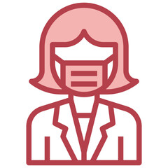 SCIENTIST red line icon,linear,outline,graphic,illustration