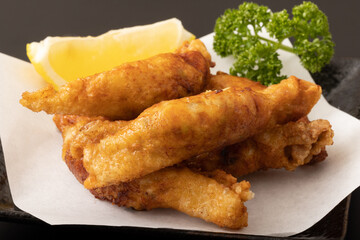 鶏皮餃子　鶏皮ギョーザ　(揚げ)