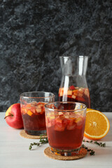 Concept of drink with Sangria, space for text