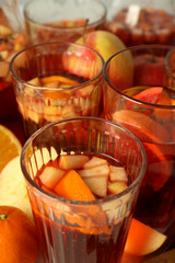 Concept of drink with Sangria, close up