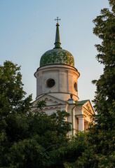 Dome of the bell tower of the Florovsky female Orthodox monastery in Kyiv