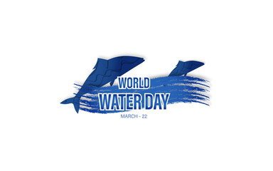 World water day with dolphin in ocean design , march 22 vector illustration