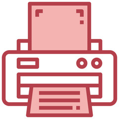 PRINTER red line icon,linear,outline,graphic,illustration