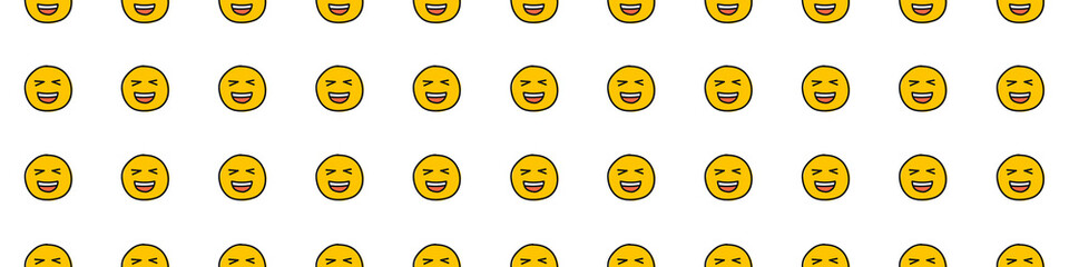 Fototapeta premium April fool's day. Funny faces. Seamless background. Smile and humor concept. Vector illustration