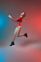 Fototapeta na wymiar modern girl dancer