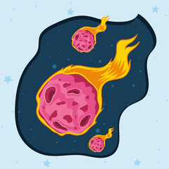 space meteorites onfire © Gstudio