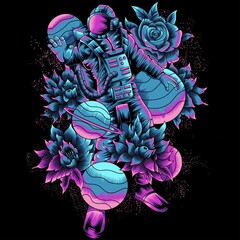 astronaut in space vector illustration © Dominico