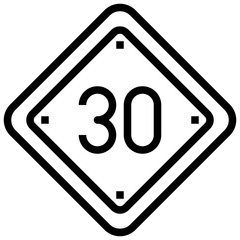 SPEED LIMIT line icon,linear,outline,graphic,illustration