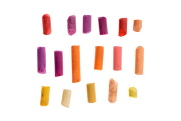 set of colorful crayons for drawing isolated on white background