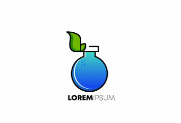 Leaf and lab logo design Premium Vector