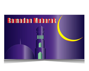 Ramadan Mubarak vector card print of social media