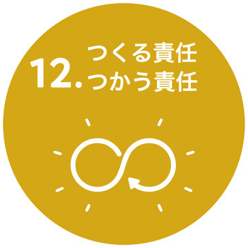 SDGs 12.つくる責任 つかう責任丸型アイコン　SDGs 12.Responsible Consumption And Production Round Icon