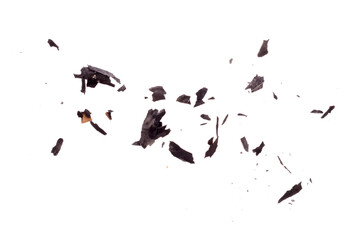 black ash isolated on white background