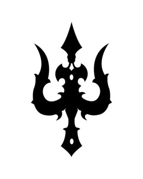 Trident vector isolated. Trishool, weapon of Indian lord shiva icon.