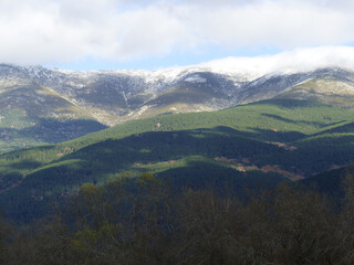 typical landscapes of Avila with rivers, horses, cows, mountains, meadows and nature