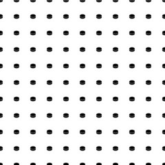 Square seamless background pattern from geometric shapes. The pattern is evenly filled with black hockey pucks. Vector illustration on white background