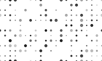 Seamless background pattern of evenly spaced black depression symbols of different sizes and opacity. Vector illustration on white background