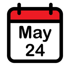 Calendar icon with twenty fourth may