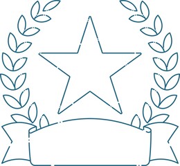 月桂樹　月桂冠　星　テキストスペース　余白　破線