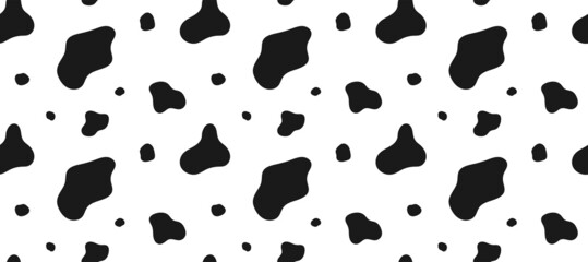 Dalmatian seamless pattern. Cow print. Animal skin.