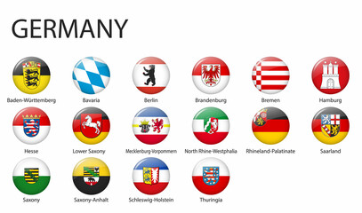 all Flags of states of Germany - obrazy, fototapety, plakaty