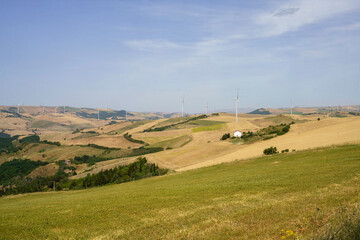 Fototapeta premium Country landscape in Avellino province, Campania, Italy, at summer