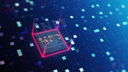 NFT digital artwork technology. Non-fungible token, crypto art minting concept - Powered by Adobe