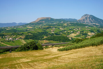 Fototapeta premium Summer landscape in Benevento province, Campania, Italy