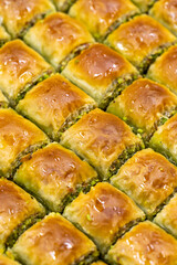 Pistachio baklava. Traditional Middle Eastern Flavors. The local name of Baklava is Fıstıklı...