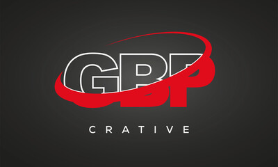 GBP creative letters logo with 360 symbol vector art template design