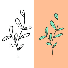 Simple leaf illustration in feminine colors, this is an editable vector file for all your graphic needs