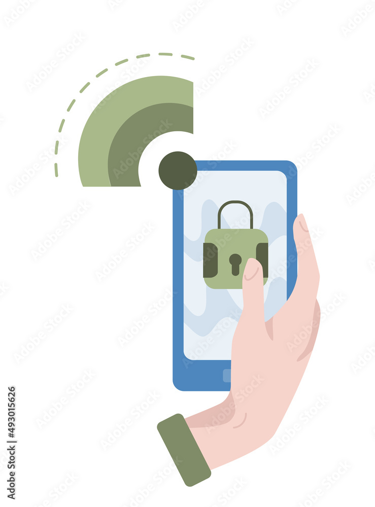 Poster cyber or web security. digital data protection and database safety