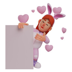 Lovely 3D Bunny Girl Cartoon Character sharing her love