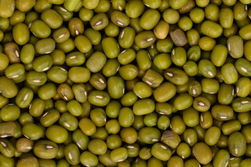 Mung bean background. Green bean mash texture. Legumes.