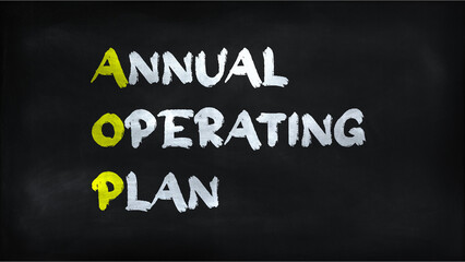 Obraz premium ANNUAL OPERATING PLAN(AOP) on chalkboard