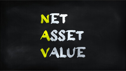 NET ASSET VALUE(NAV) on chalkboard