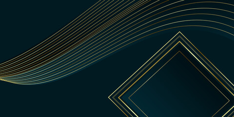 Abstract dark blue and gold background vector
